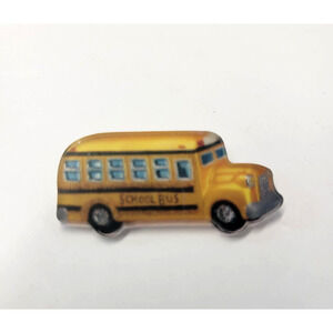 Yellow School Bus Pin Brooch Plastic Teacher Lapel Bus Driver Jewelry Cute Gift